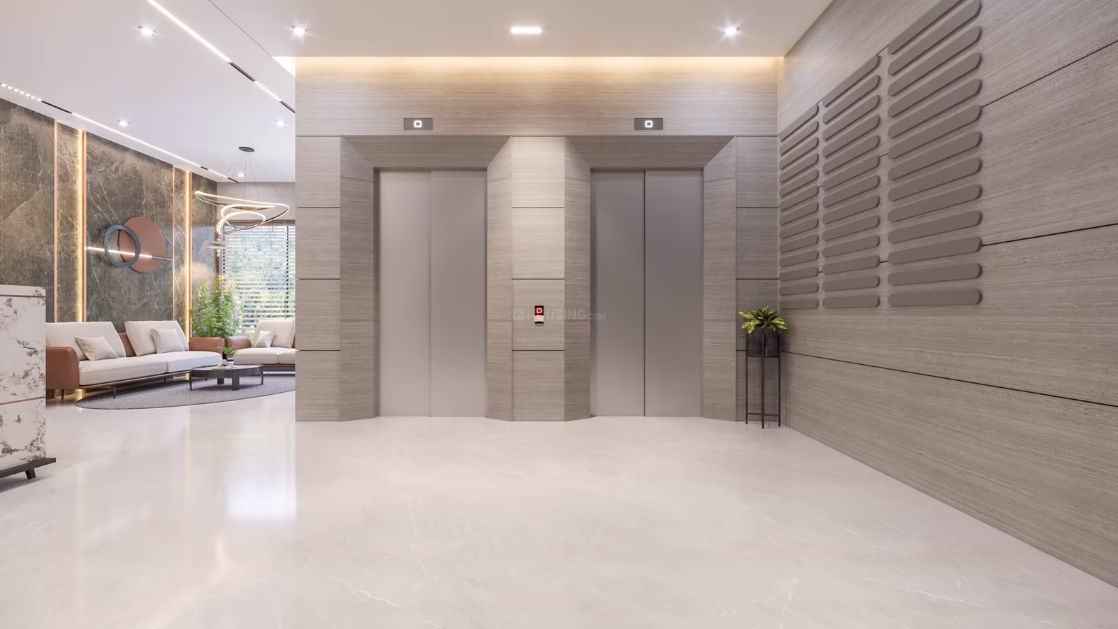 Infinity Sky lift foyer with premium lobby detailing